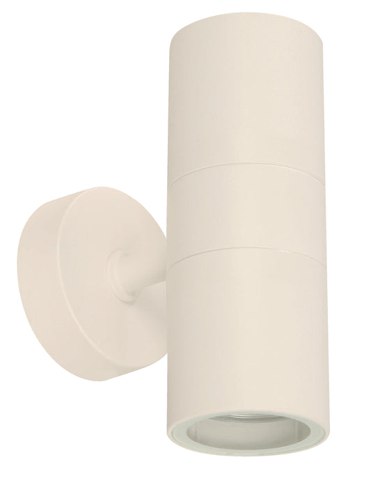 2-Light Outdoor Wall Lamp – White (GU10, 7W)