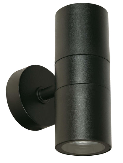2-Light Outdoor Wall Lamp – Black (GU10, 7W)