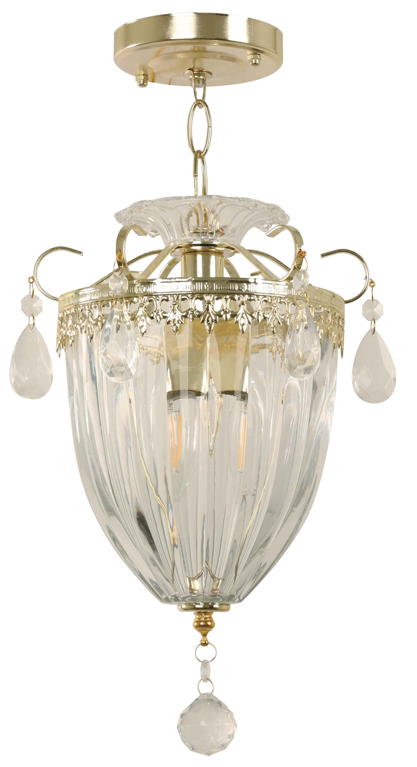 23721-0 L/CEN 1-Light Hanging Lamp – Polished Brass