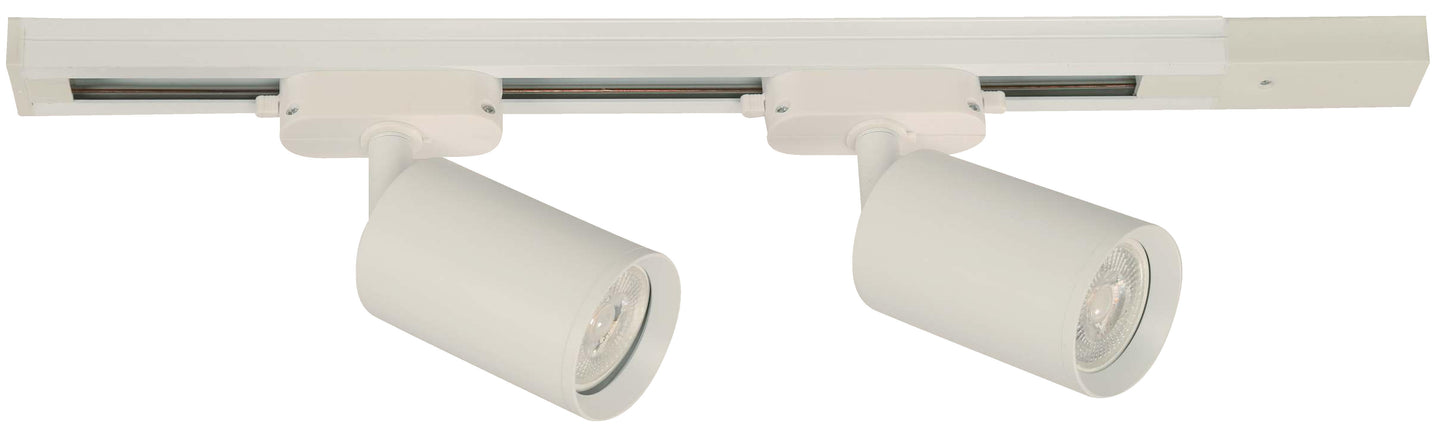 2-Light Track Lamp Kit – White (GU10, 5W LEDs Included)