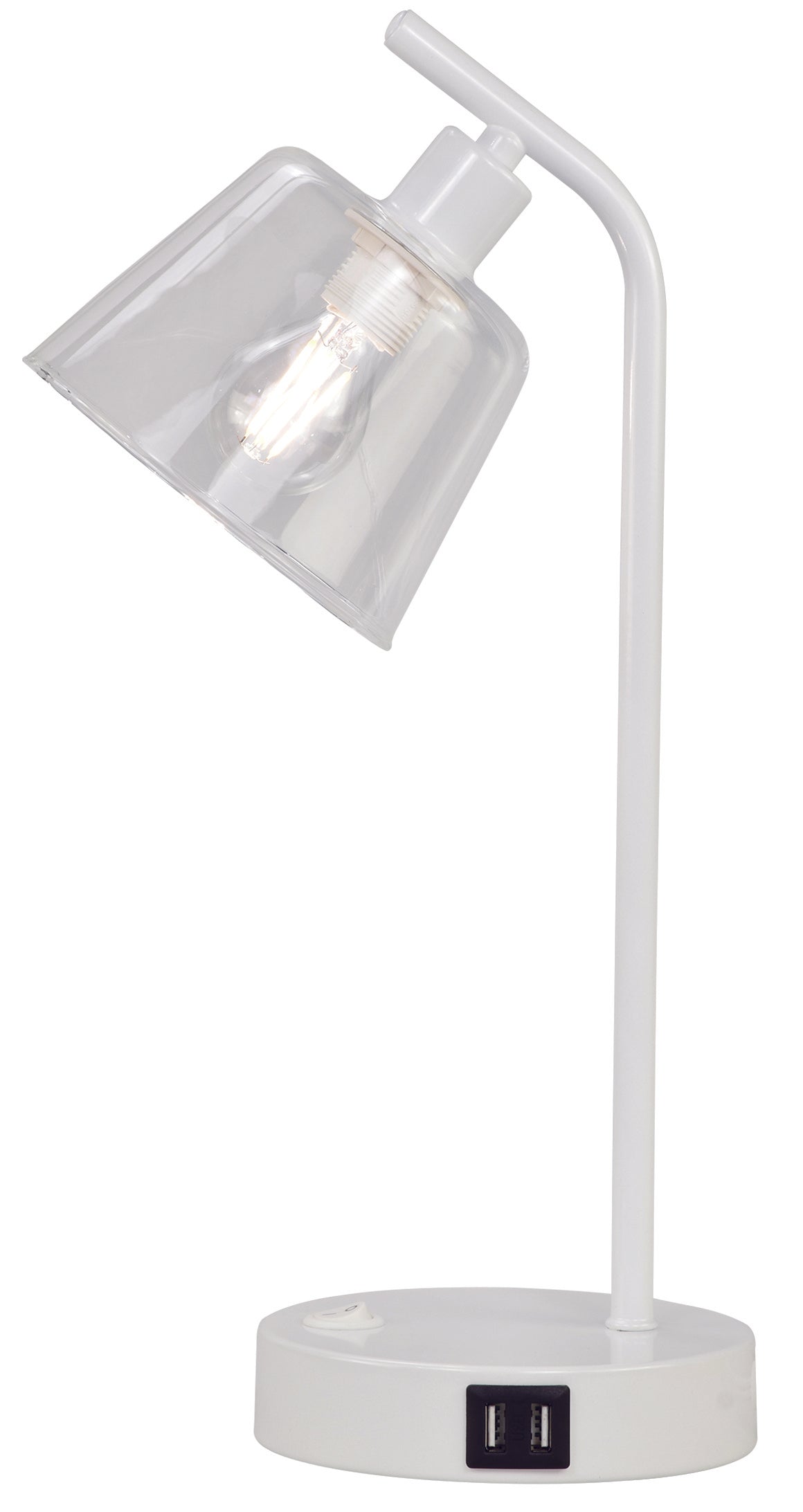 1-Light Table Lamp – Shiny White Finish