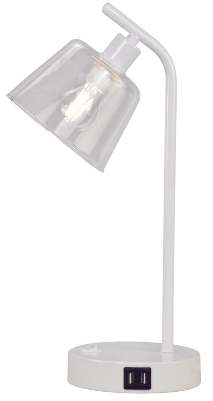 1-Light Table Lamp – Shiny White Finish