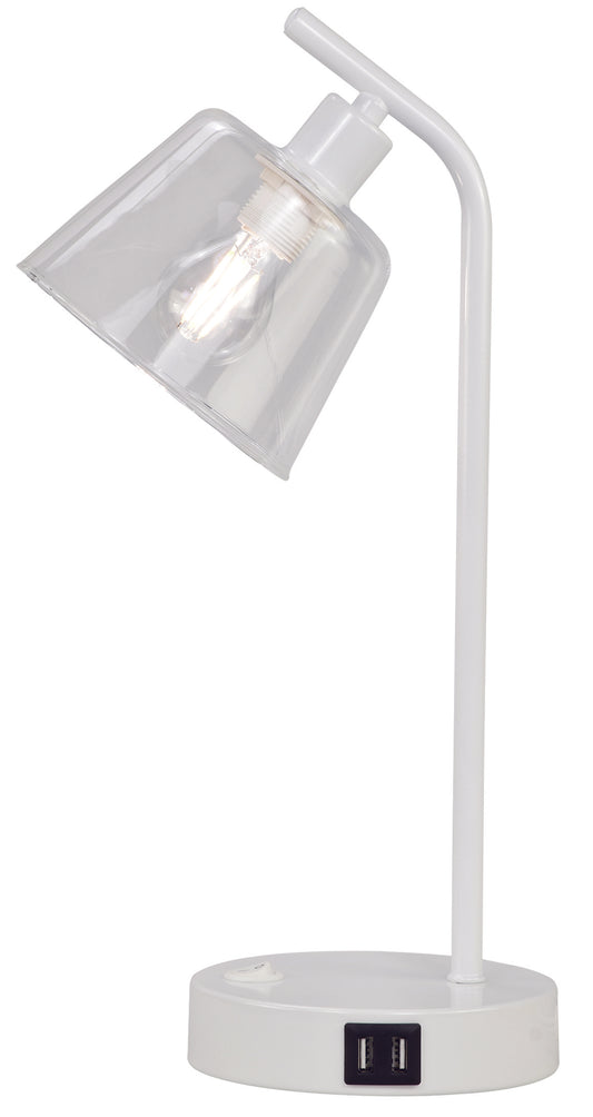 1-Light Table Lamp – Shiny White Finish