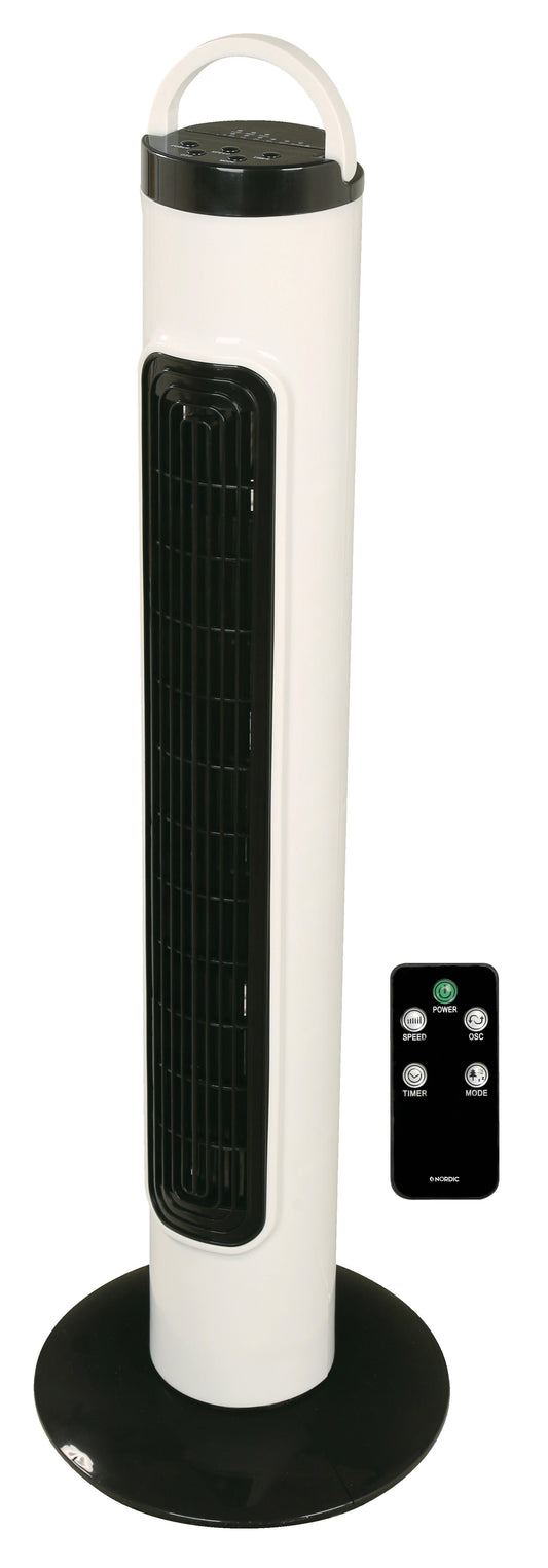 32-Inch Tower Fan – White Finish