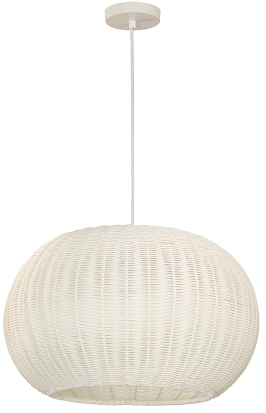 1-Light Hanging Lamp – White Finish