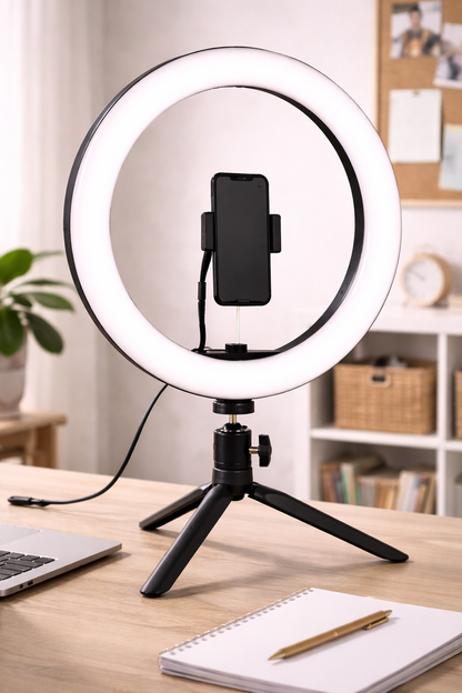 1-Light LED Table Lamp – Black (10W, 5V, 3000/4000/6000K, Tripod Included)