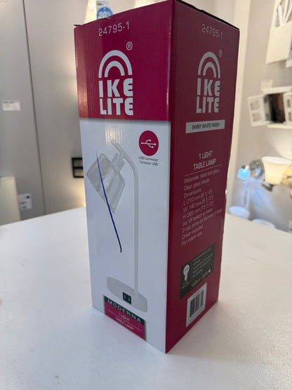 1-Light Table Lamp – Shiny White Finish