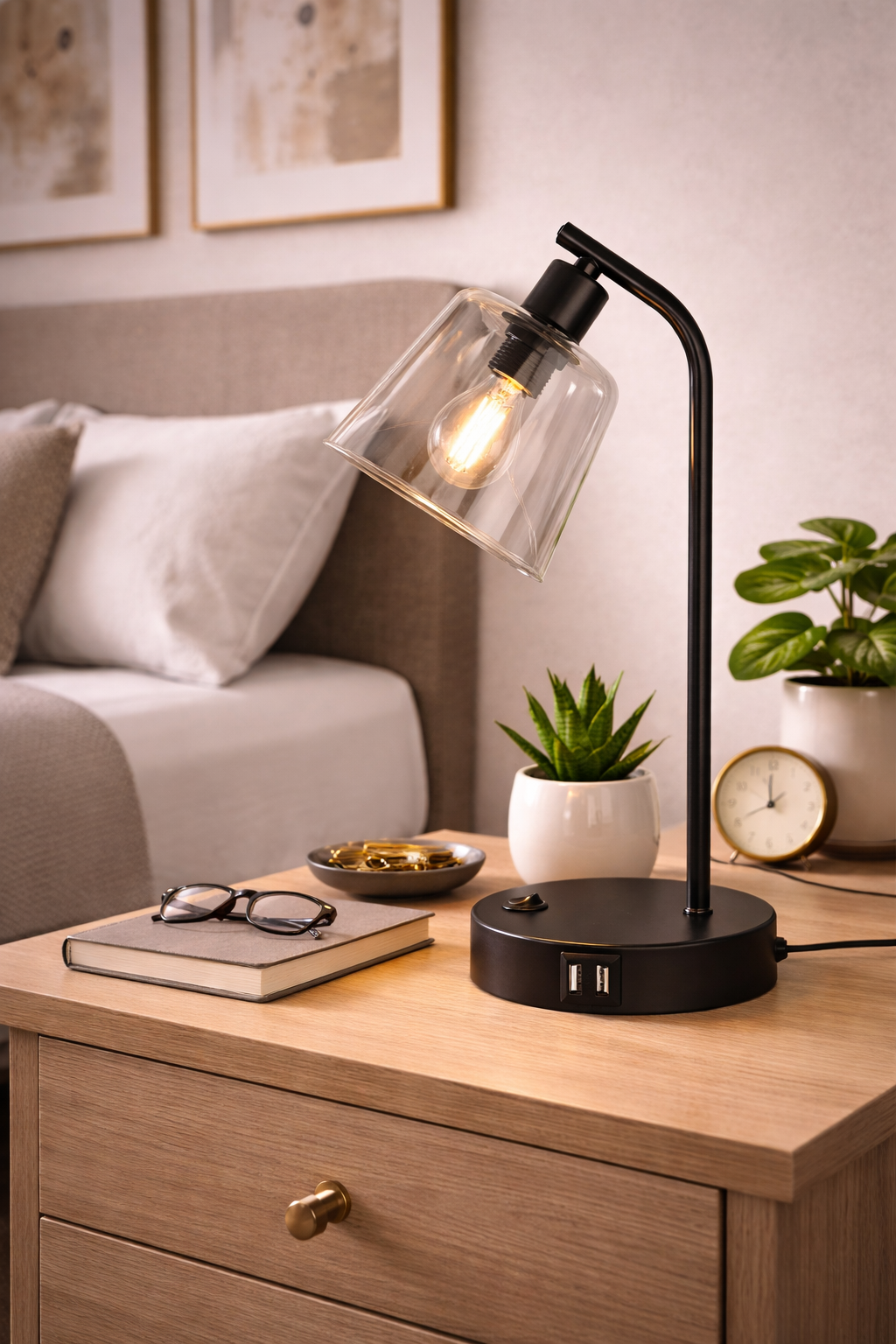 1-Light Table Lamp – Matte Black Finish