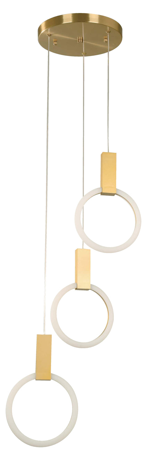 15W LED Hanging Lamp – White & Gold Finish