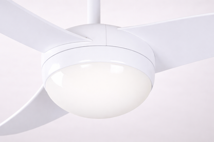 42" White Ceiling Fan — Dual Light Design with Wall Control