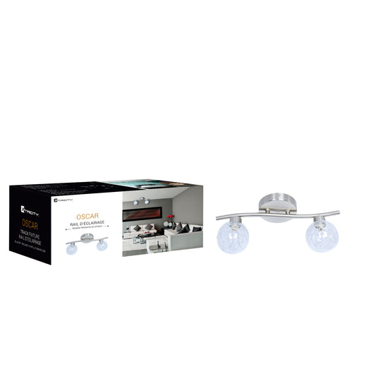 5-90078 TRACK BAR 2 HEADS CHROME "OSCAR"