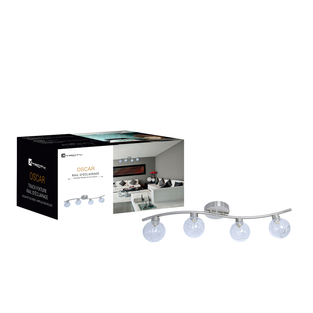 5-90080 TRACK BAR 2 HEADS CHROME "OSCAR"