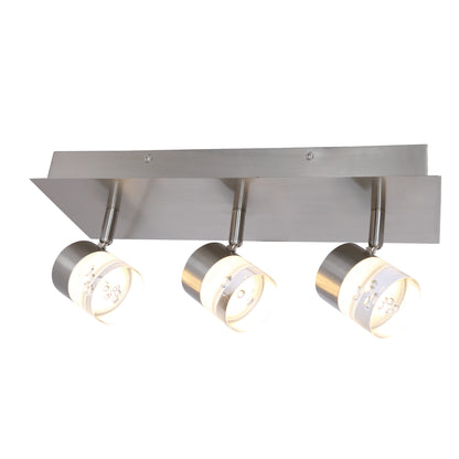 590087 TRACK BAR LED INTEGRATED 3 HEAD NICKEL