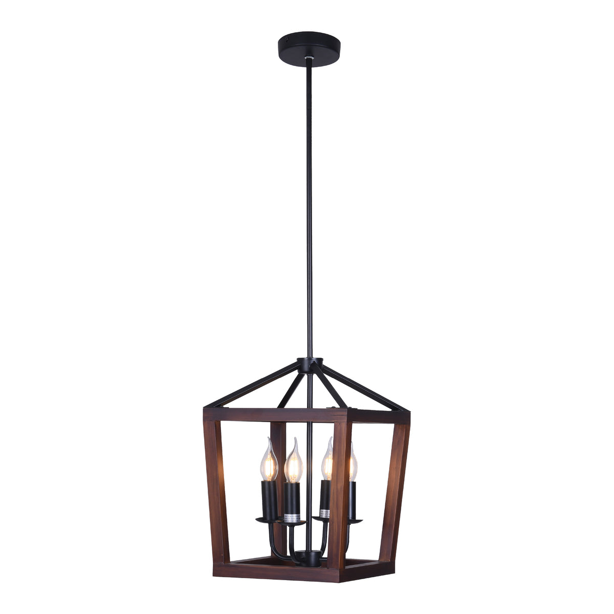 590197 PENDANT FIXTURE 4 LIGHTS BLACK & BROWN