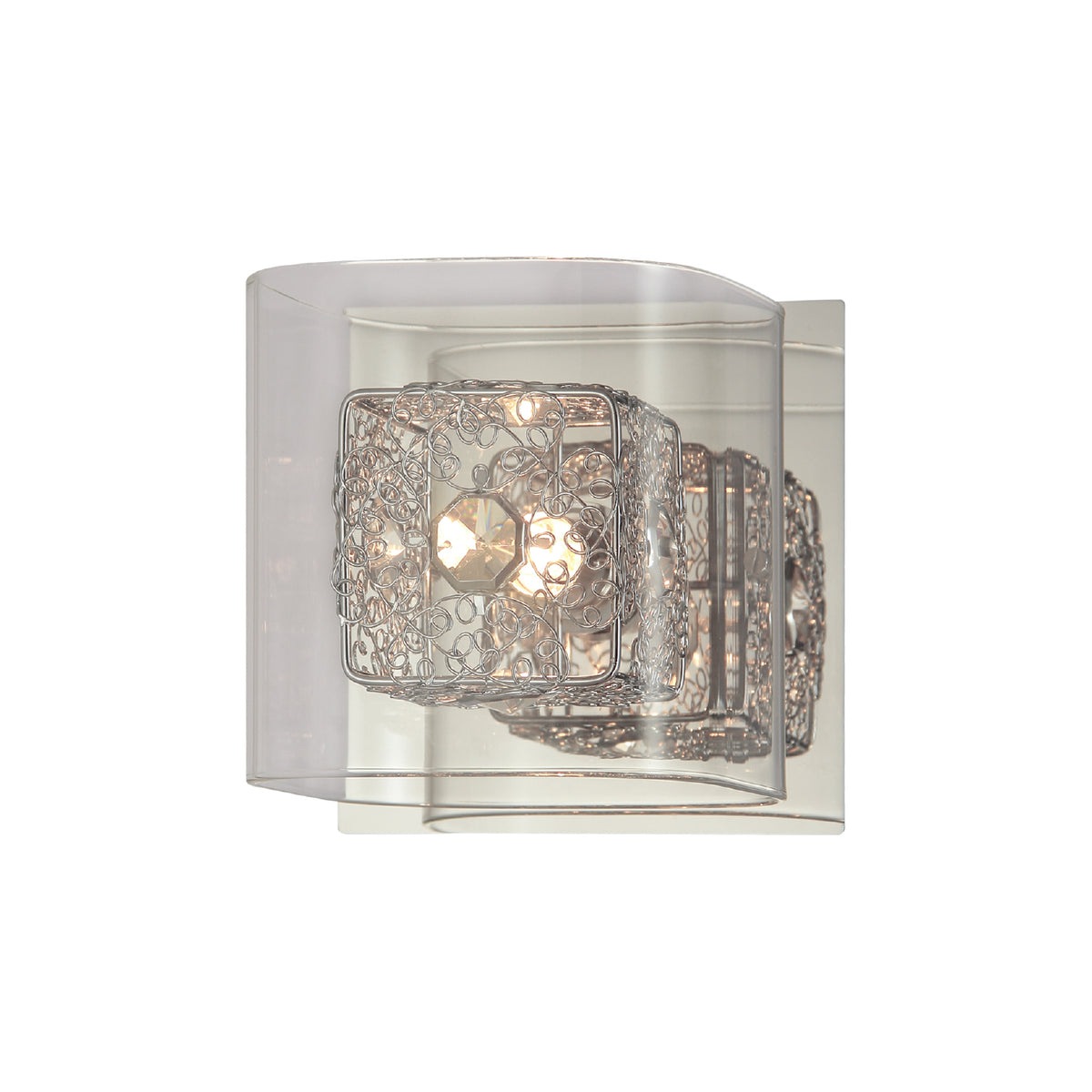 590202 VANITY LIGHT CHROME AND GLASS 1 LIGHT
