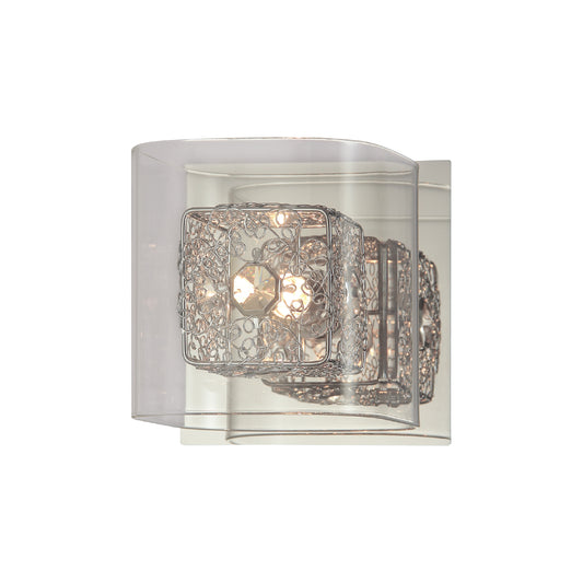 590202 VANITY LIGHT CHROME AND GLASS 1 LIGHT