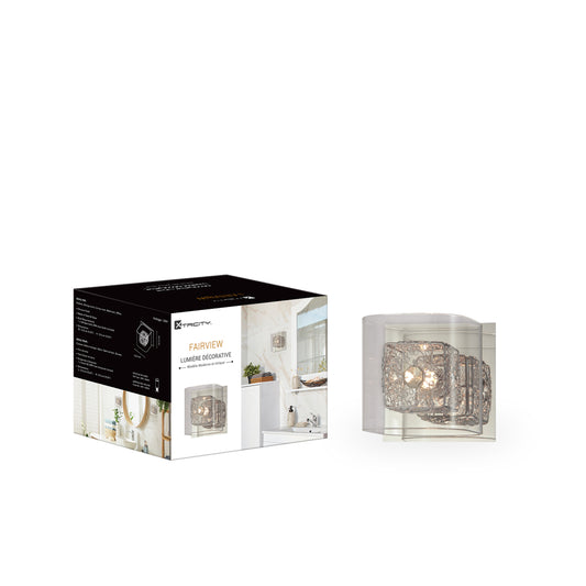 590202 VANITY LIGHT CHROME AND GLASS 1 LIGHT
