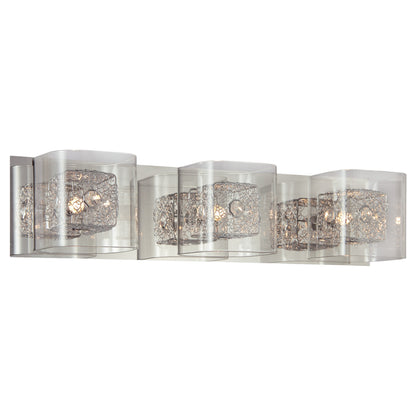 590203 VANITY LIGHT CHROME AND GLASS 3 LIGHTS