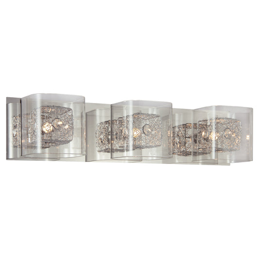 590203 VANITY LIGHT CHROME AND GLASS 3 LIGHTS