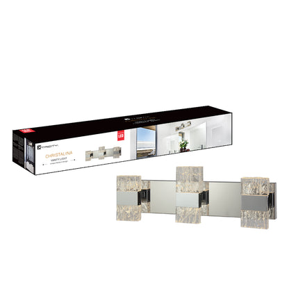 590205 VANITY LIGHT CHROME AND GLASS 3 LIGHTS