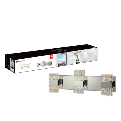 590205 VANITY LIGHT CHROME AND GLASS 3 LIGHTS