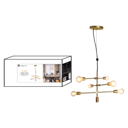 590235 PENDANT FIXTURE 6 LIGHTS GOLD "ELIXIR"