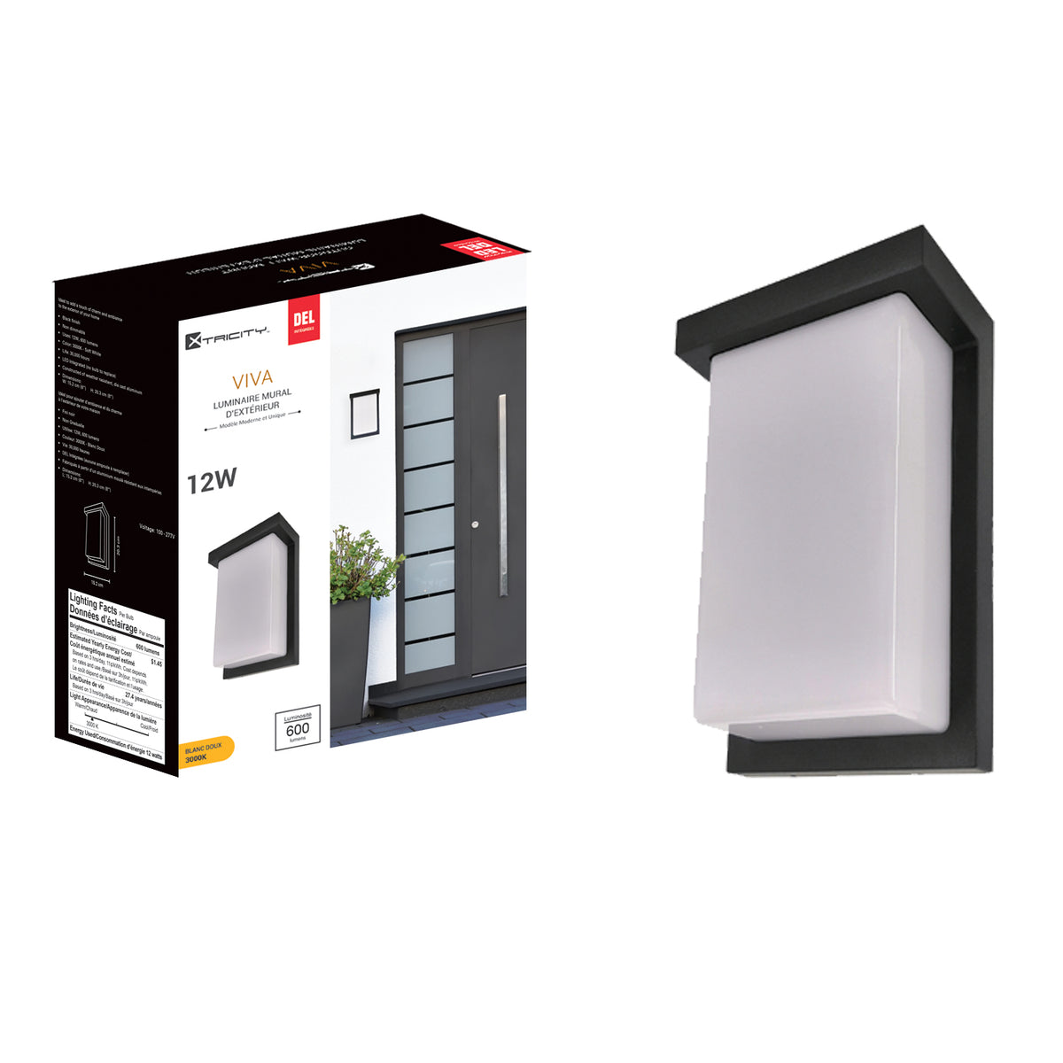 590242 OUTDOOR WALLMOUNT LED INTEGRATED BLACK