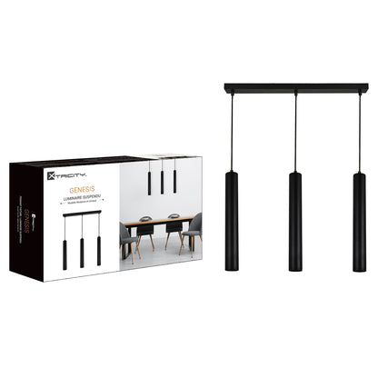 590287 PENDANT FIXTURE 3 LIGHTS BLACK