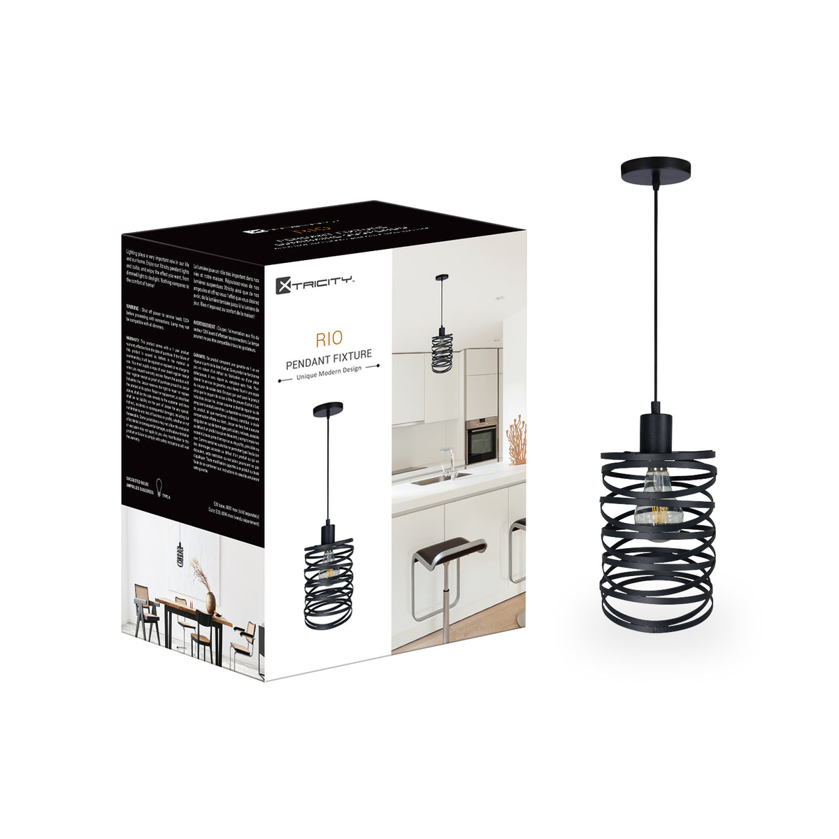 590314 PENDANT LIGHT 150X210MM "BLACK"