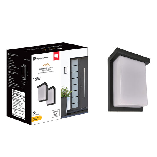 590342 OUTDOOR WALLMOUNT LED INTEGRATED BLACK 2PK
