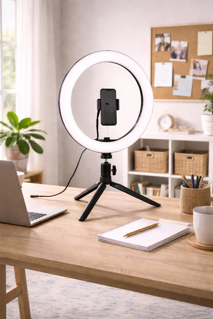 1-Light LED Table Lamp – Black (10W, 5V, 3000/4000/6000K, Tripod Included)