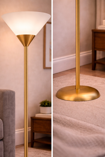 Elegant 1-Light Floor Lamp – Gold Finish (E27, 60W)