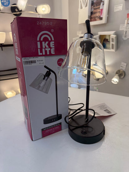 1-Light Table Lamp – Matte Black Finish