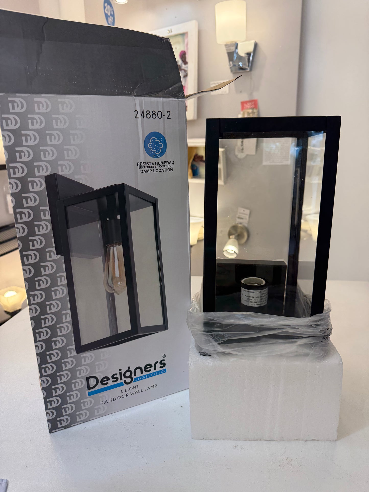 1-Light Outdoor Wall Lamp – Sand & Black Finish