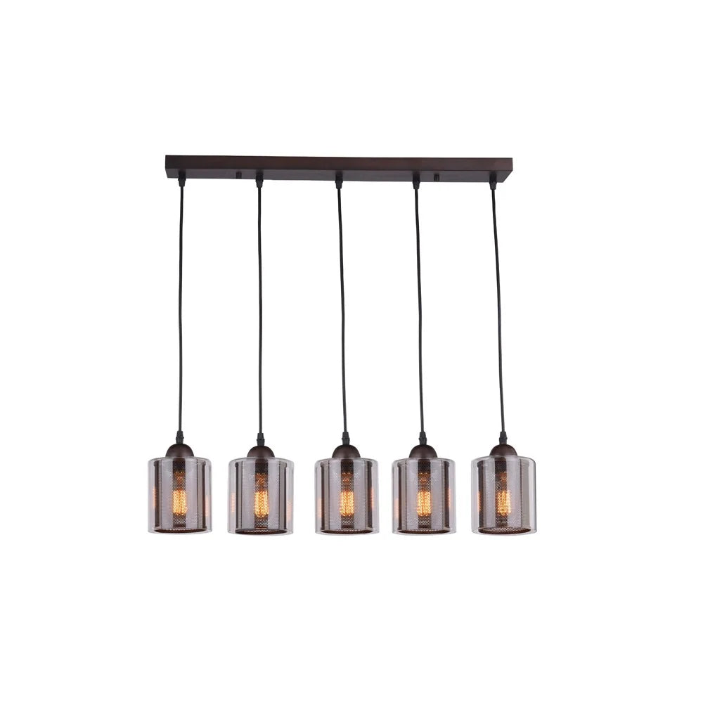 PENDANT DECORATIVE LAMP E27*5 BLACK+ COFFEE