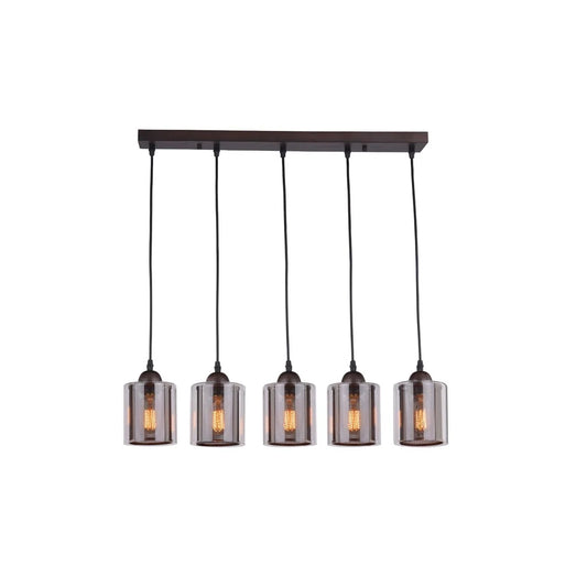 PENDANT DECORATIVE LAMP E27*5 BLACK+ COFFEE