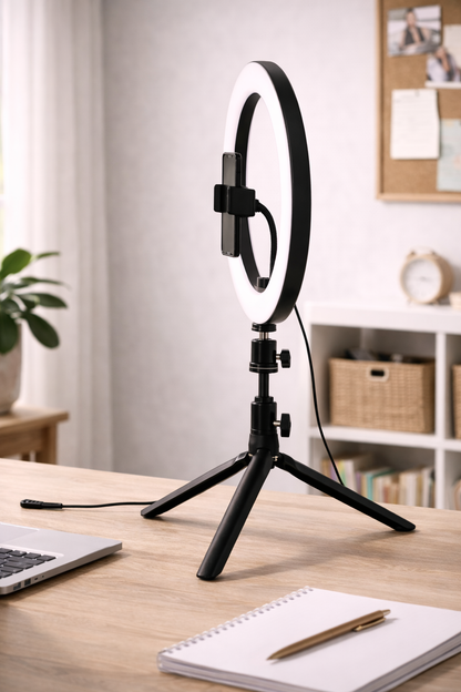 1-Light LED Table Lamp – Black (10W, 5V, 3000/4000/6000K, Tripod Included)