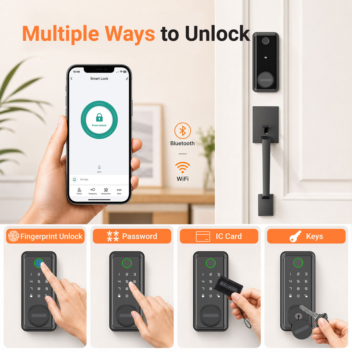BXSPBALOCK1BK BLACK SMART ENTRY LOCK SET