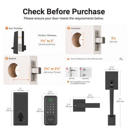 BXSPBALOCK1BK BLACK SMART ENTRY LOCK SET