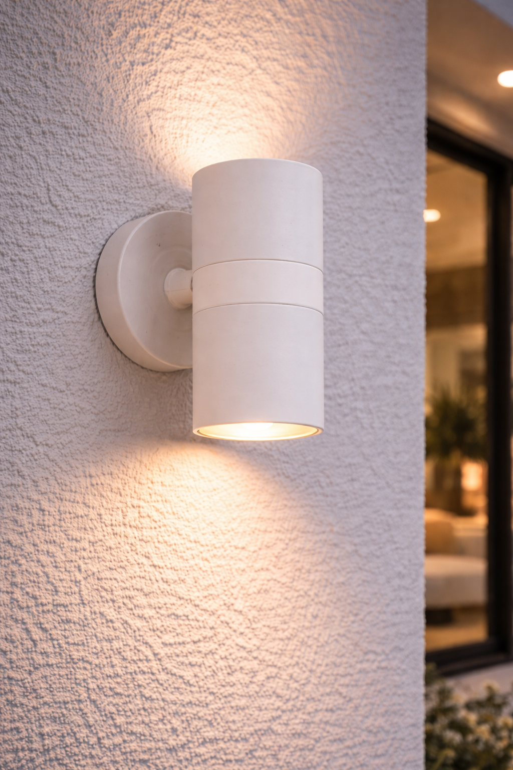 2-Light Outdoor Wall Lamp – White (GU10, 7W)