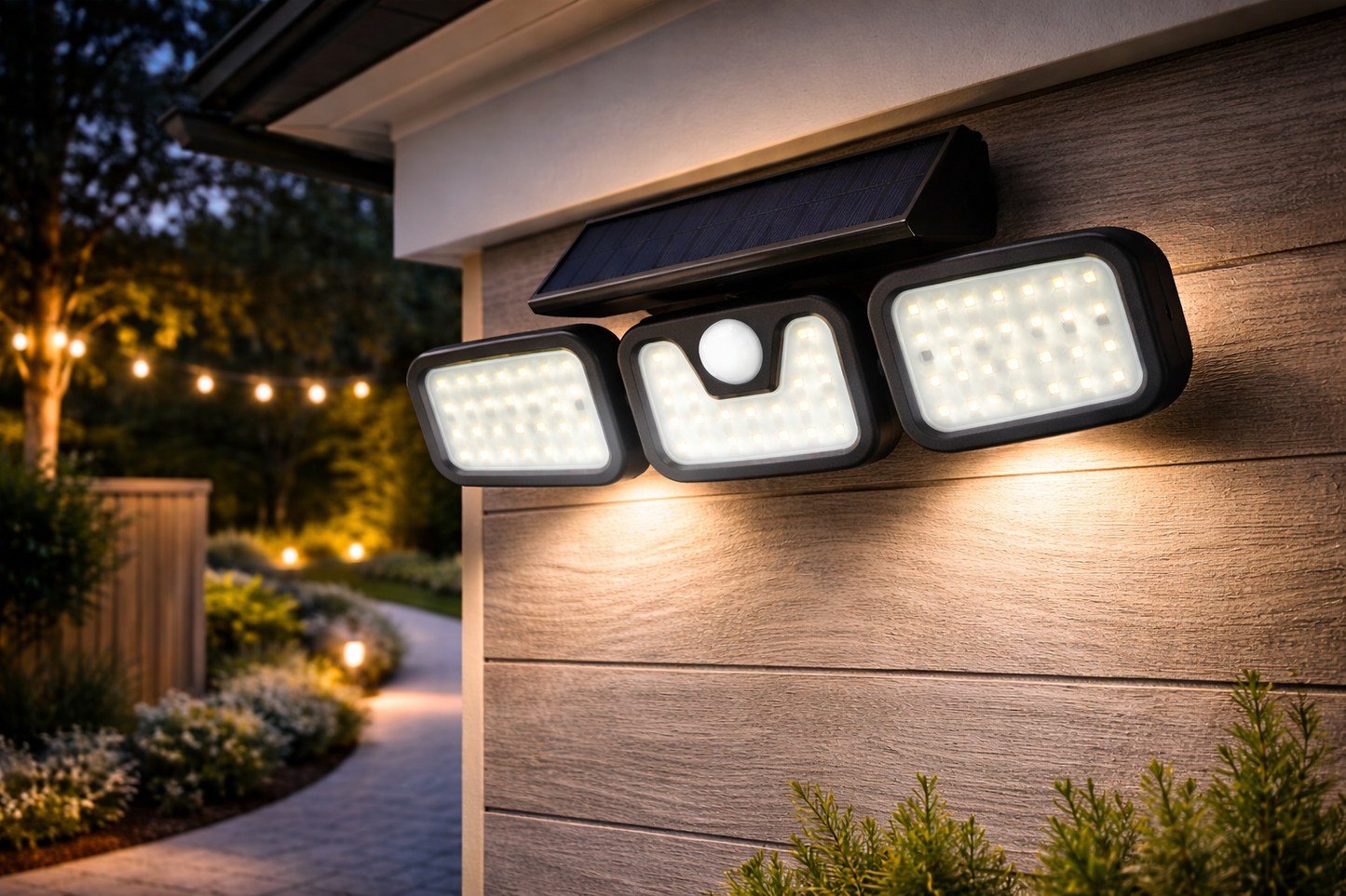 LED Solar Wall Lamp – Black Finish