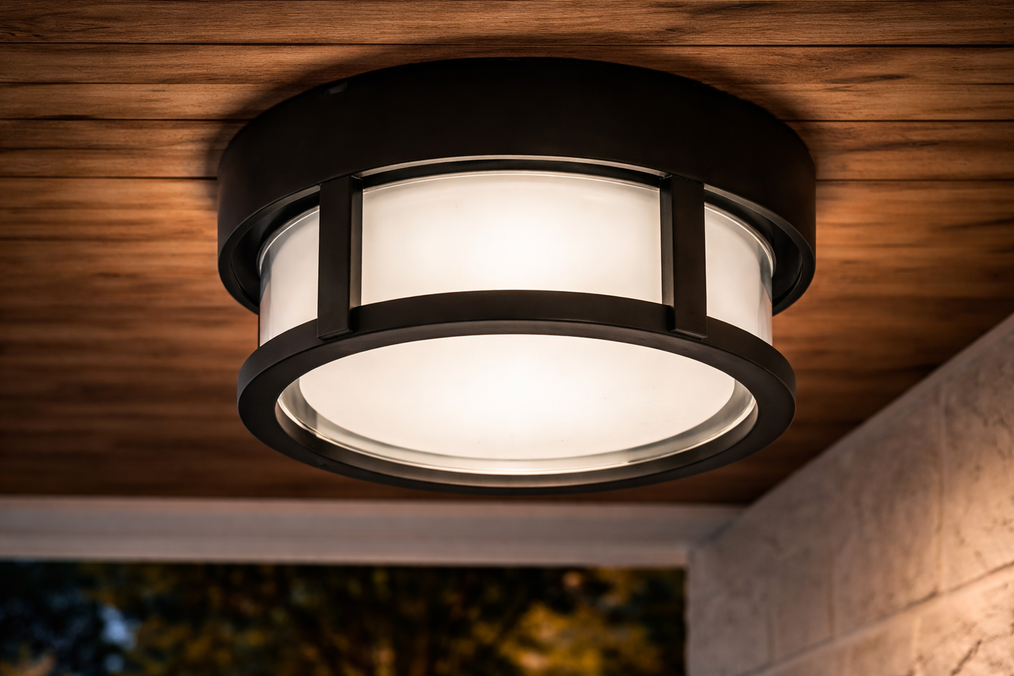 LED Outdoor Wall/Ceiling Lamp – Black (15W, 6500K)