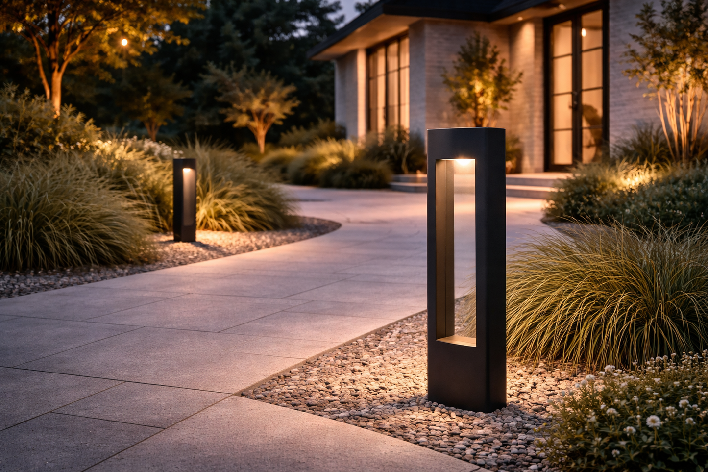 Outdoor Bollard Light – Sand & Black Finish