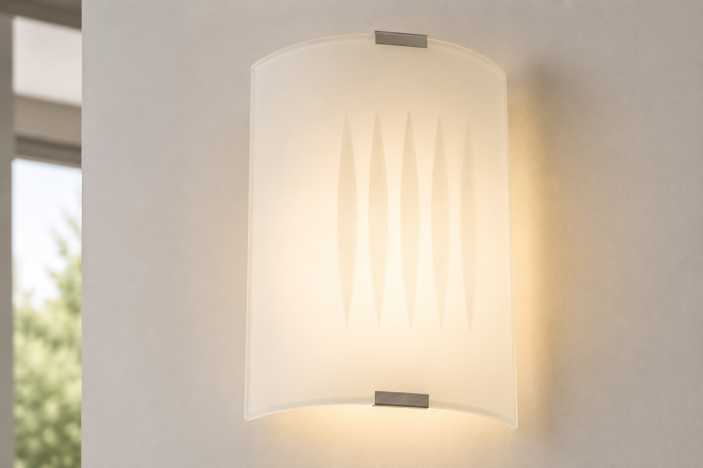 Modern Satin Nickel Frosted Glass Wall Lamp – 3186-4