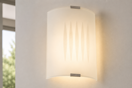 Modern Satin Nickel Frosted Glass Wall Lamp – 3186-4