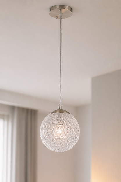 L/CEN 1-Light Hanging Pendant – Satin Nickel Finish – 03362-4