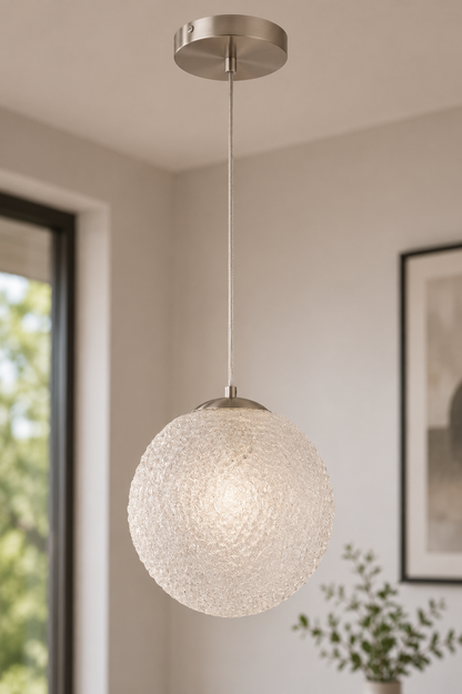 L/CEN 1-Light Hanging Pendant – Satin Nickel Finish – 03363-4