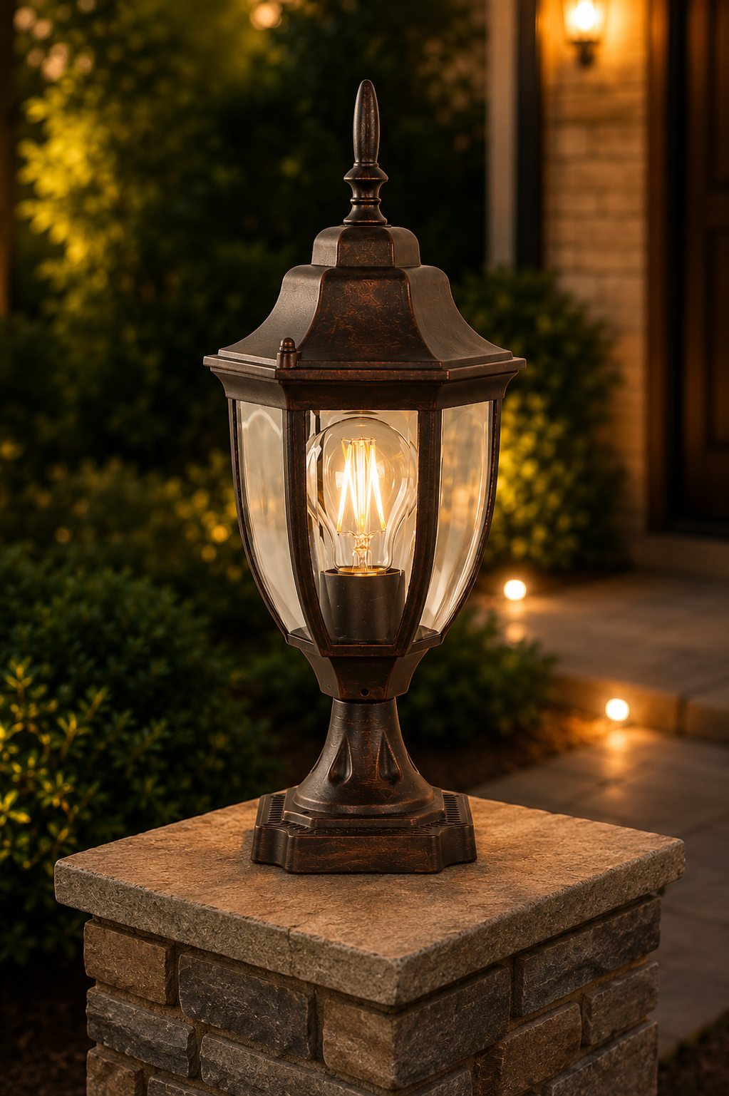 L/CEN 1-Light Outdoor Post Lamp – Sand Rust Finish – 05336-9