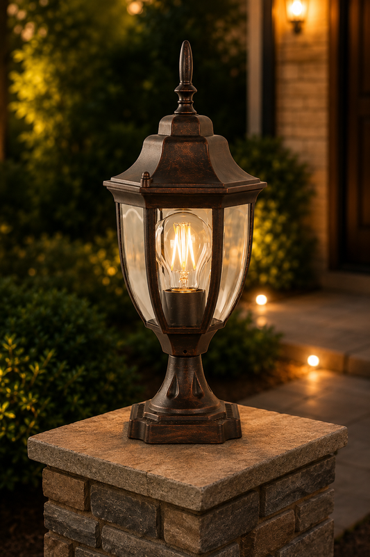 L/CEN 1-Light Outdoor Post Lamp – Sand Rust Finish – 05336-9