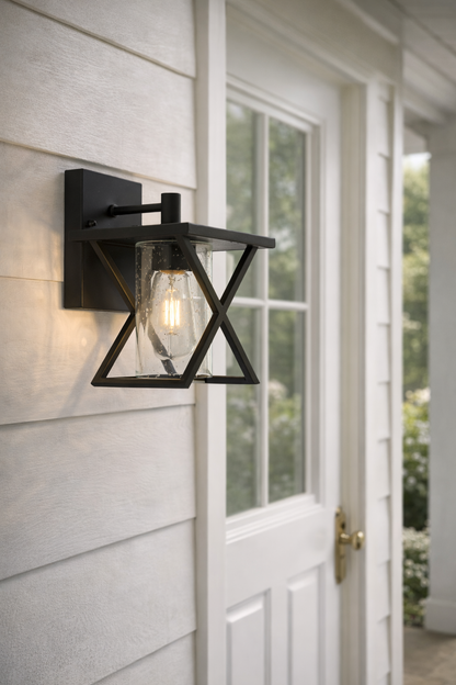 1-Light Outdoor Wall Lamp – Sand Black (E27, 40W)